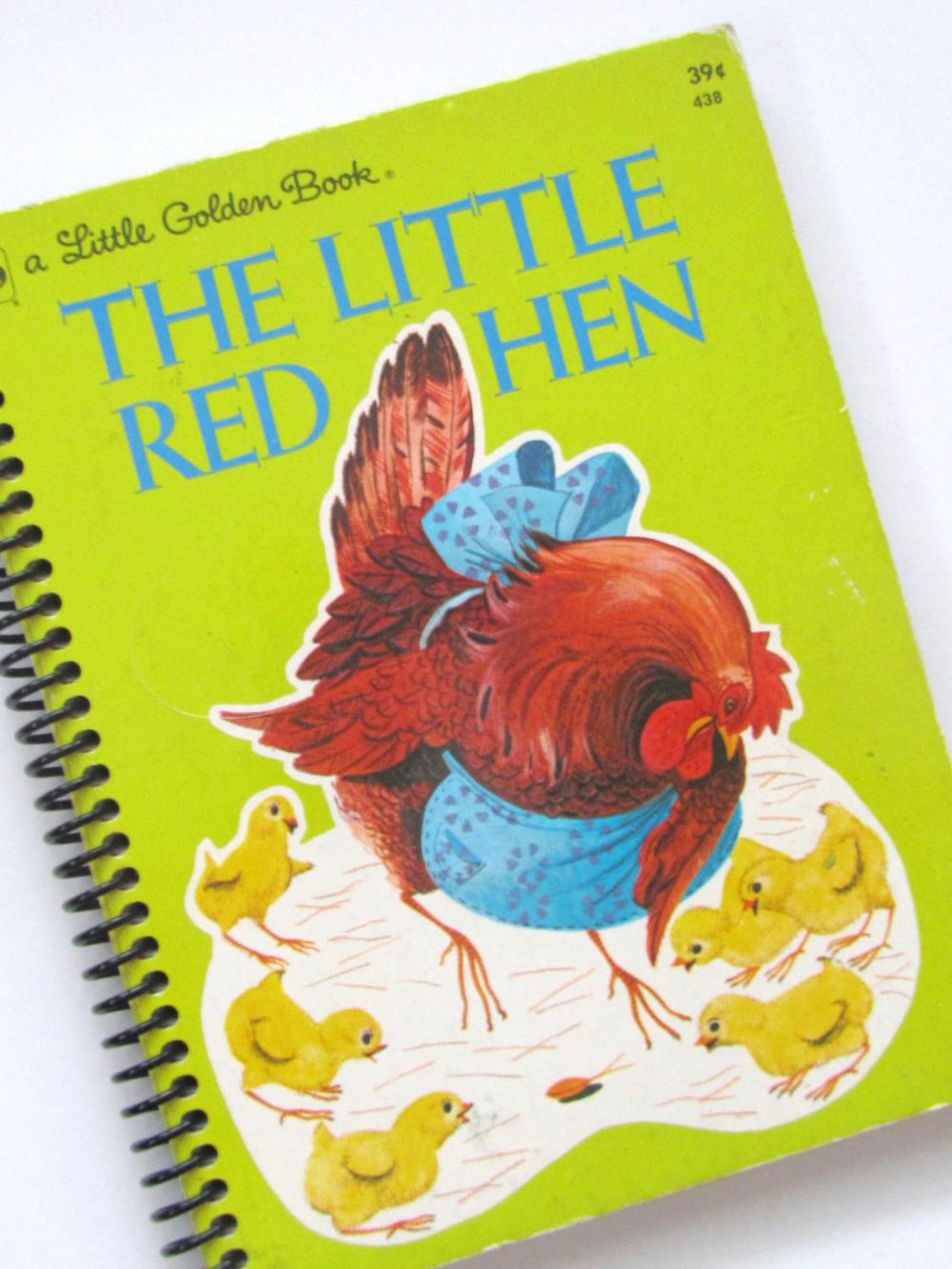 LITTLE RED HEN Journal Notebook Book Little Golden Book - Recycled Upcycled Toddler Child Easter