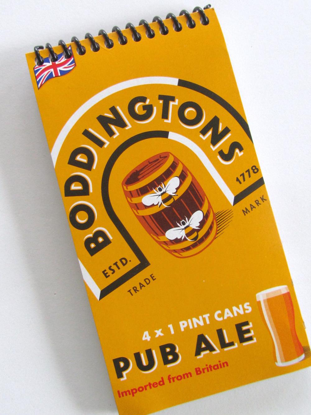 BODDINGTONS Pub Ale BEER JOURNAL Spiral Upcycled Recycled Earth