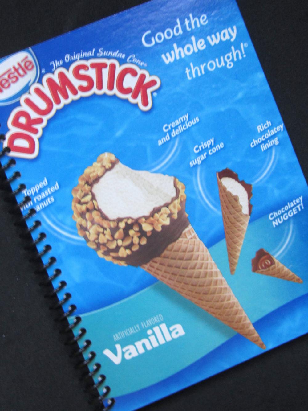 ICE CREAM Notebook Journal Spiral Bound Nestle Drumstick Novelty Treat