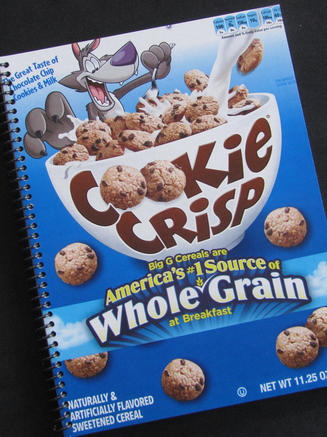 Cereal+Cookie+Crisp COOKIE CRISP CEREAL Notebook sketchbook cereal upcycled spiral journal ...